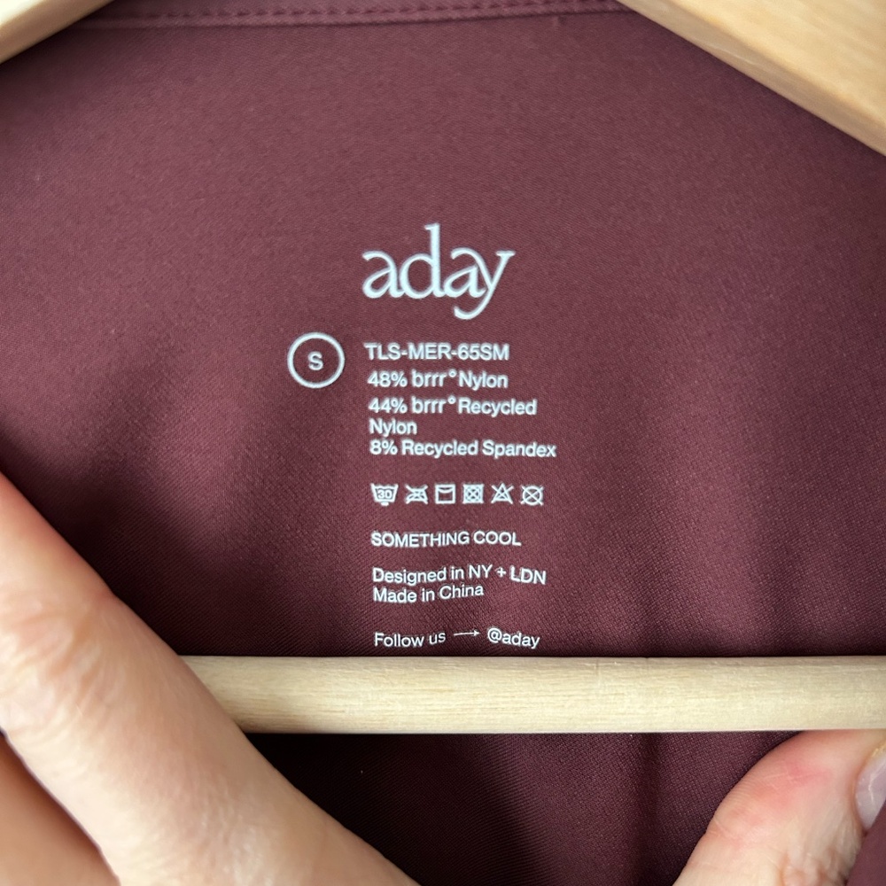 Aday Something Cool Button Down Merlot Small Like… - image 2